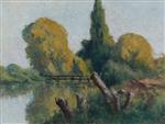 Maximilien Luce  - Bilder Gemälde - Rolleboise, Small Arm of the Seine in Autumn