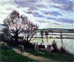 Maximilien Luce  - Bilder Gemälde - Rolleboise, The Coast and Flood