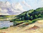 Maximilien Luce  - Bilder Gemälde - The Banks of the Seine at Rolleboise