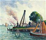 Maximilien Luce  - Bilder Gemälde - The Port of Amsterdam