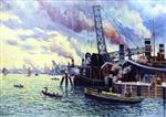 Maximilien Luce  - Bilder Gemälde - The Port of Rotterdam