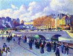 Maximilien Luce  - Bilder Gemälde - The Seine at Pont Saint-Michel
