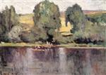 Maximilien Luce  - Bilder Gemälde - The Seine at Rolleboise