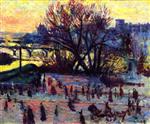 Maximilien Luce  - Bilder Gemälde - The Seine, View from Pissarro's Studio