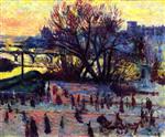 Maximilien Luce  - Bilder Gemälde - The Seine, View from Pissarro's Studio