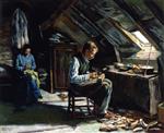 Maximilien Luce  - Bilder Gemälde - The Shoemaker, in His Cooler Attic