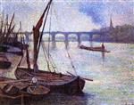 Maximilien Luce  - Bilder Gemälde - The Thames at London, Vauxhall Bridge