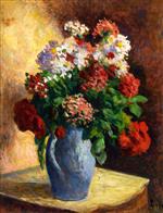 Maximilien Luce  - Bilder Gemälde - Vase of Wallflowers