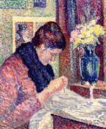 Maximilien Luce  - Bilder Gemälde - Woman Sewing