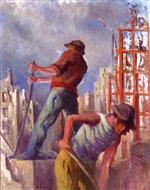 Maximilien Luce  - Bilder Gemälde - Workers on a Building Site