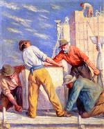 Maximilien Luce  - Bilder Gemälde - Workers on a Construction Site