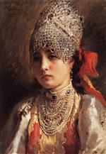 Konstantin Egorovich Makovsky - Bilder Gemälde - A Young Boyarina-4