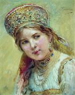 Konstantin Egorovich Makovsky - Bilder Gemälde - A Young Boyarina-8