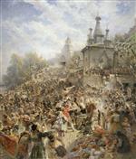 Konstantin Egorovich Makovsky - Bilder Gemälde - Appeal of Kuzma Minin