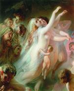 Konstantin Egorovich Makovsky  - Bilder Gemälde - Charon Carrying Souls of the Newly Deceased Across the River Styx