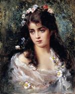 Konstantin Egorovich Makovsky  - Bilder Gemälde - Girl Dressed as Flora