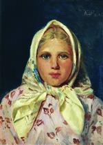 Konstantin Egorovich Makovsky  - Bilder Gemälde - Girl Wearing a Headscarf