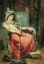 Konstantin Egorovich Makovsky  - Bilder Gemälde - Girl with a Broom