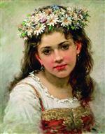 Konstantin Egorovich Makovsky  - Bilder Gemälde - Head of a Girl