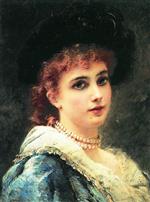 Konstantin Egorovich Makovsky  - Bilder Gemälde - La Parisienne