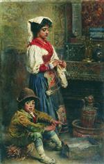 Konstantin Egorovich Makovsky  - Bilder Gemälde - Models Waiting for the Artist