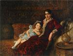 Konstantin Egorovich Makovsky  - Bilder Gemälde - Mother and Daughter in an Interior