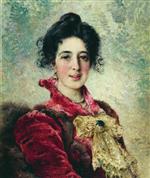 Konstantin Egorovich Makovsky  - Bilder Gemälde - Portrait of a Lady