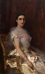 Konstantin Egorovich Makovsky  - Bilder Gemälde - Portrait of a Seated Lady