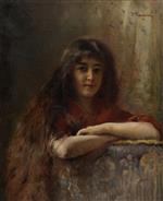 Konstantin Egorovich Makovsky  - Bilder Gemälde - Portrait of a Young Girl