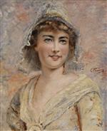 Konstantin Egorovich Makovsky  - Bilder Gemälde - Portrait of a Young Lady