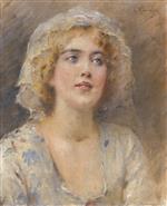 Konstantin Egorovich Makovsky  - Bilder Gemälde - Portrait of a Young Woman