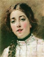 Konstantin Egorovich Makovsky  - Bilder Gemälde - Portrait of Olga, Daughter of the Artist