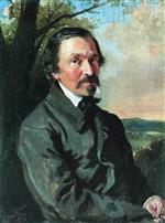 Konstantin Egorovich Makovsky  - Bilder Gemälde - Portrait of Poet Nikolai Nekrasov