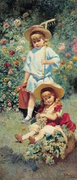 Konstantin Egorovich Makovsky  - Bilder Gemälde - Portrait of the Artist's Children
