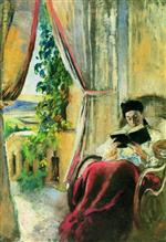 Konstantin Egorovich Makovsky  - Bilder Gemälde - Reading Woman