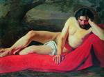 Konstantin Egorovich Makovsky  - Bilder Gemälde - Recling Man