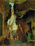 Konstantin Egorovich Makovsky  - Bilder Gemälde - Street in Cairo