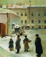 Konstantin Egorovich Makovsky  - Bilder Gemälde - Street Scene in St. Petersburg