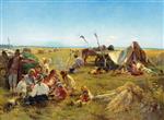Konstantin Egorovich Makovsky  - Bilder Gemälde - The Lunch of Peasants