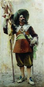 Konstantin Egorovich Makovsky  - Bilder Gemälde - The Musketeer