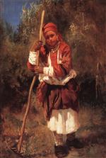 Konstantin Egorovich Makovsky  - Bilder Gemälde - Ukrainian Woman with a Rake