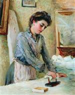 Konstantin Egorovich Makovsky  - Bilder Gemälde - Woman Ironing