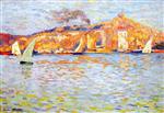 Henri Martin - Bilder Gemälde - Arriving by Sailboat at Marseille