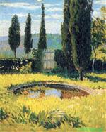 Henri Martin - Bilder Gemälde - Bassin au fond du parc, Marquayrol