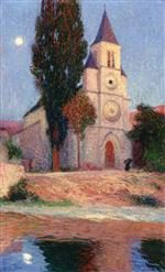 Henri Martin - Bilder Gemälde - Church by the River