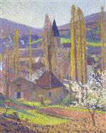Henri Martin - Bilder Gemälde - Church in Labastide in Spring
