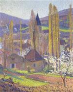 Bild:Church in Labastide in Spring