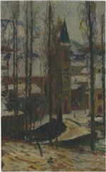 Henri Martin - Bilder Gemälde - Church in winter