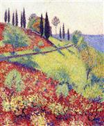 Henri Martin - Bilder Gemälde - Colline de l'atelier d'Henri Martin à Marqueyrol