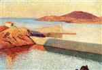 Henri Martin  - Bilder Gemälde - Collioure la chapelle sur la digue - entree du Port Collioure